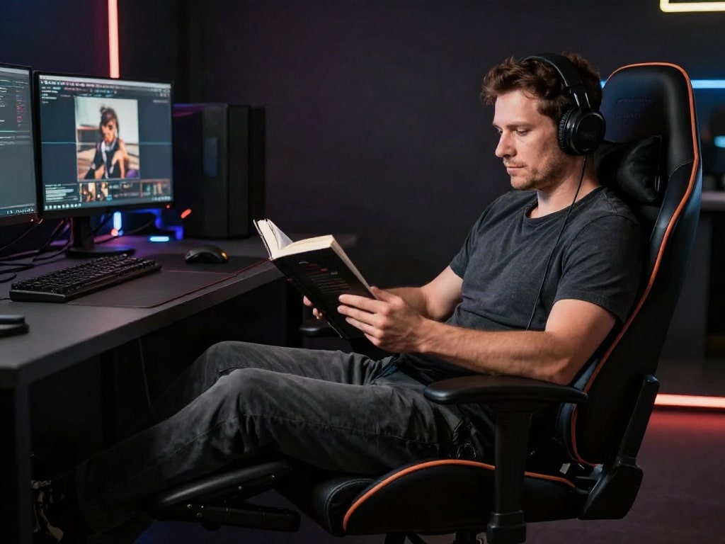Gaming Stuhl mit Fußstütze