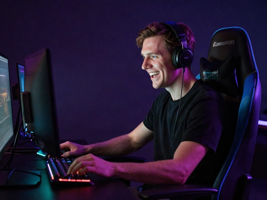 Gaming Stuhl mit RGB Beleuchtung